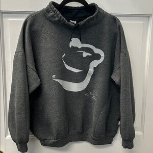 Vintage 90s Weiss Art Australia Koala Big Logo Cowl Neck Gray Sweatshirt